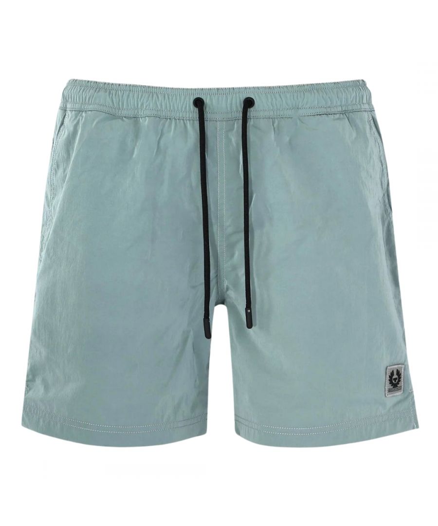 Belstaff Mens Clipper Steel Green Swim Shorts Polyamide - Size Small