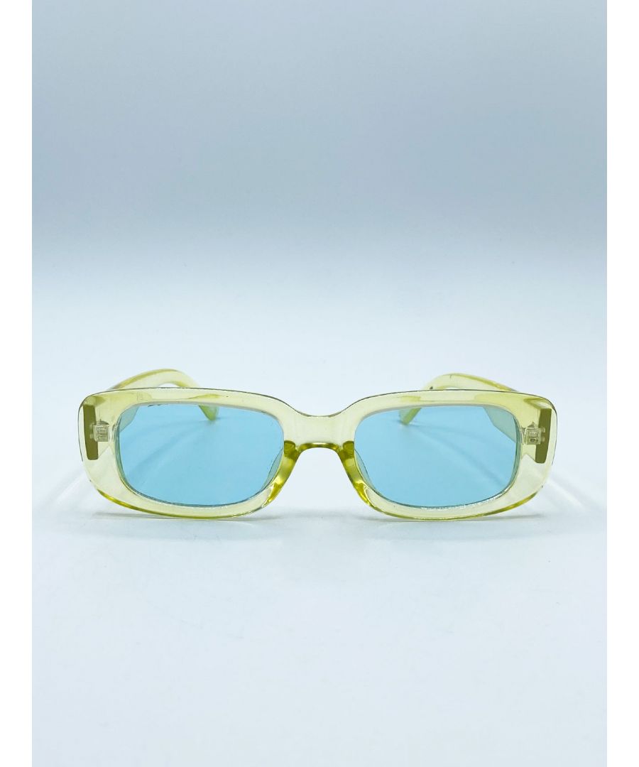 SVNX Unisex Oval Sunglasses in Translucent Green - One Size