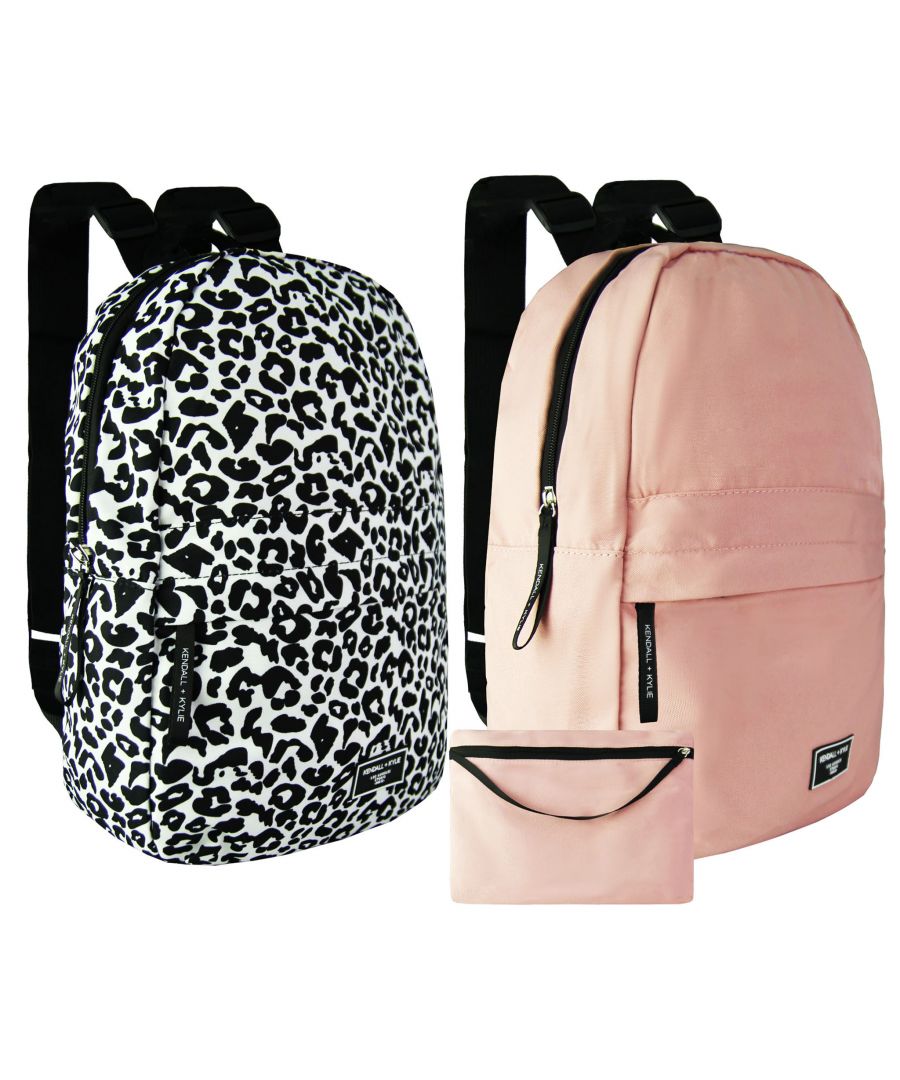 kendall + kylie unisex 2-pack washable black/pink backpack - multicolour - one size