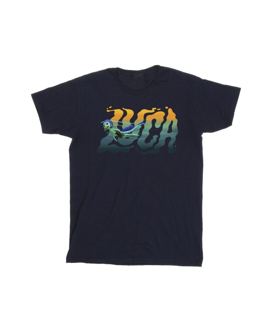 Disney Mens Luca Swim T-Shirt (Navy Blue) Cotton - Size 2XL
