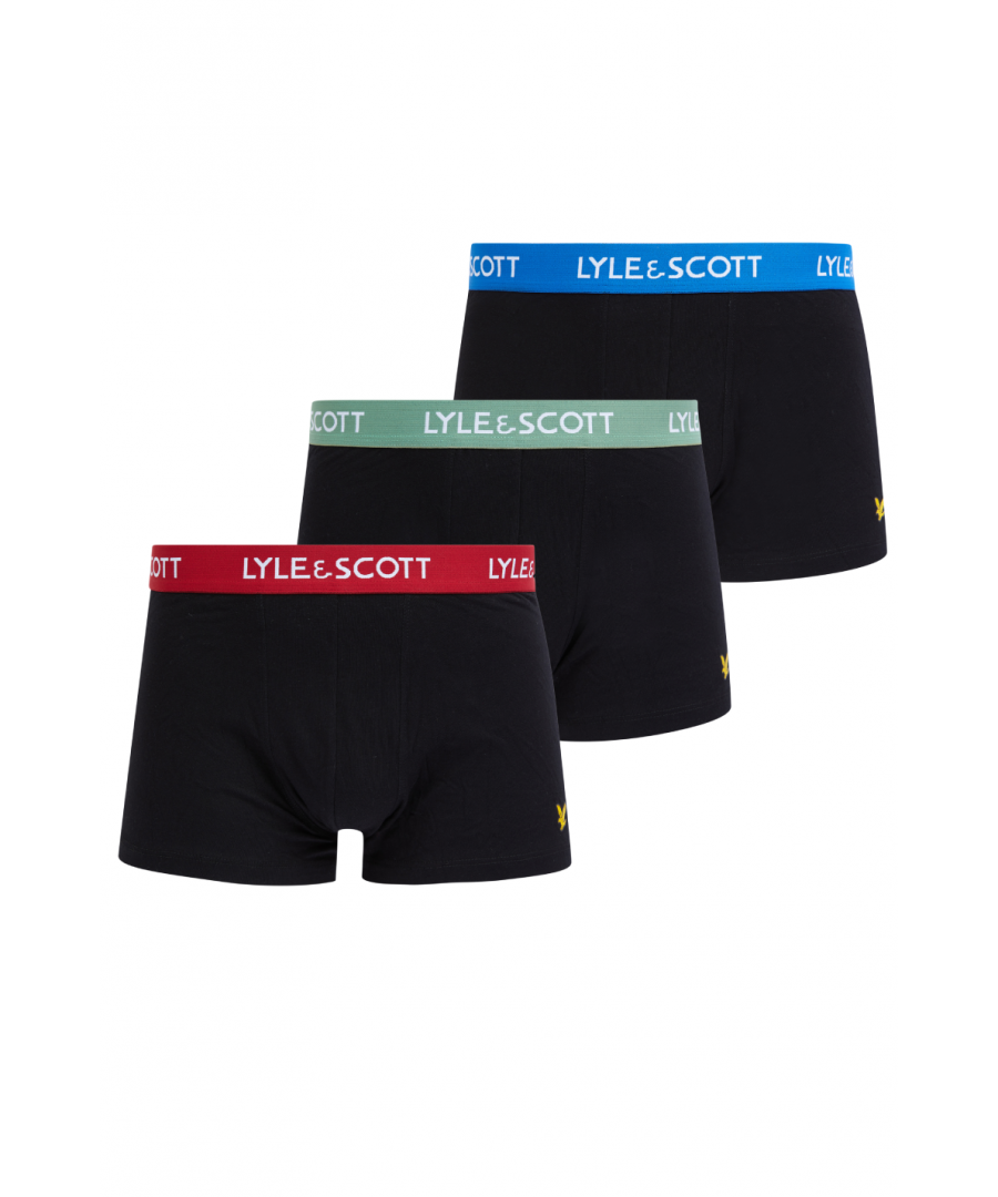  3 Pack Mens Barclay Trunk - Black Cotton - Size Large