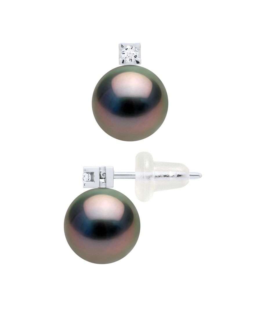 Image for DIADEMA - Earrings - Diamonds - White Gold and Real Tahitian Pearls