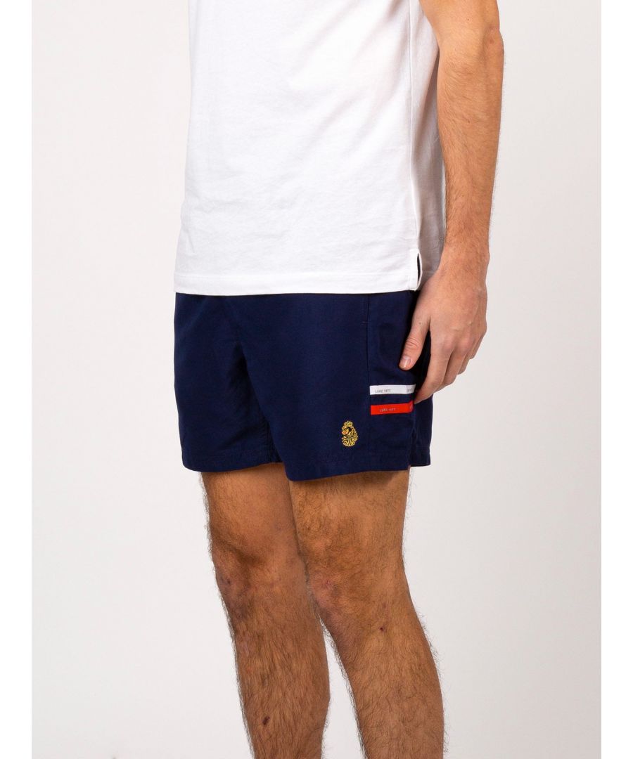 Luke 1977 Mens Tapehead 2 Swim Shorts in NAVY WHITE - Size Medium