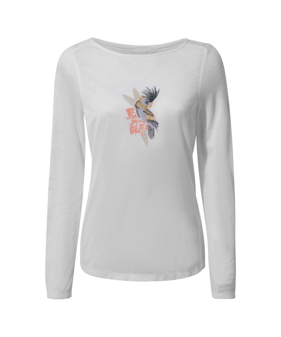 craghoppers womens/ladies nosilife erin long sleeved top (optic white slub) - multicolour - size 10 uk