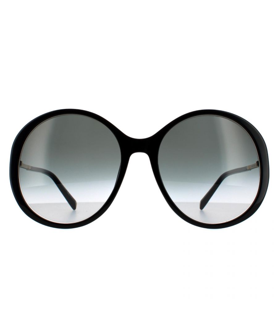 Givenchy Round Womens Black Grey Gradient  GV7189/S are a elegant rounded sunglasses style crafted from lightweight acetate. Plastic temple tips provide comfort and adjustable nose pads guarantee a customised fit. The Givenchy emblem can be found engraved on the side of the front frame.