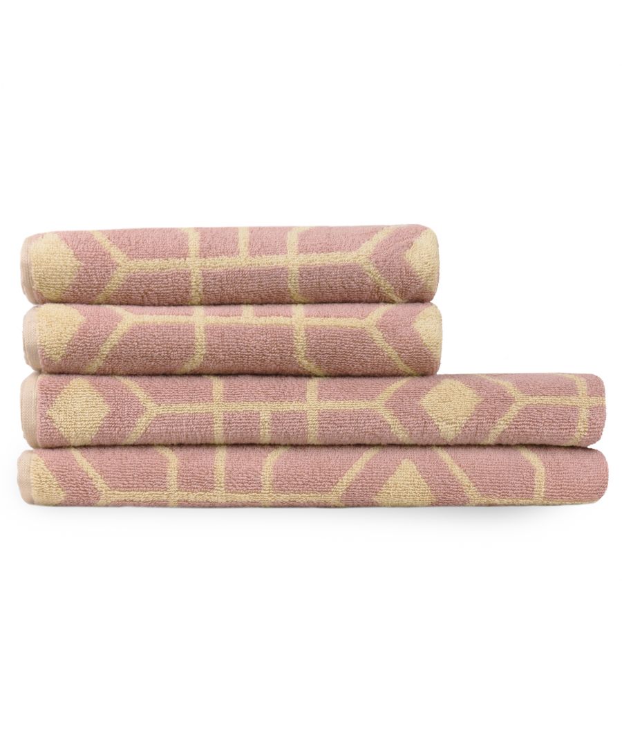 Make your bathroom buzz with the Bee Deco 4-piece towel bale. Featuring a honeycomb inspired geometric design with buzzing bumble bees, these 100% Turkish cotton towels are the perfect addition to any modern, colour-loving home! This product is certified by OEKO-TEX® showing it has been sustainably made.