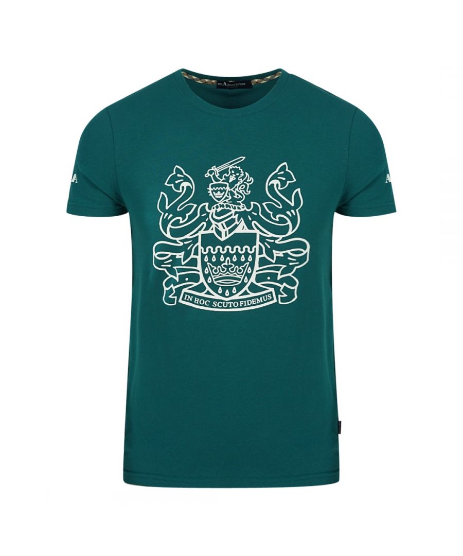 Aquascutum Mens Aldis Logo Green T-Shirt - Size L