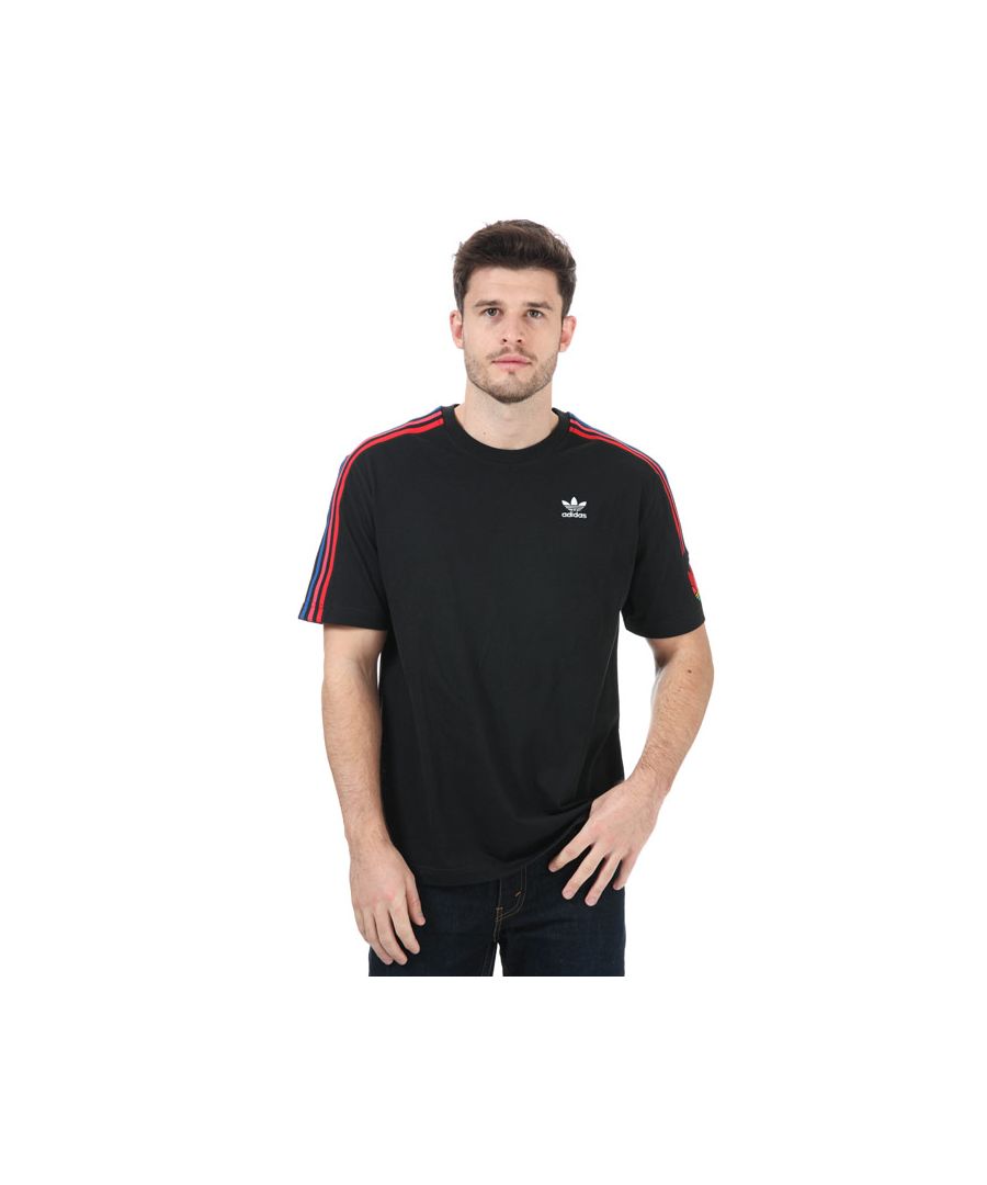 Men's adidas Originals Adicolor 3D Trefoil 3-Stripes T-Shirt in Black