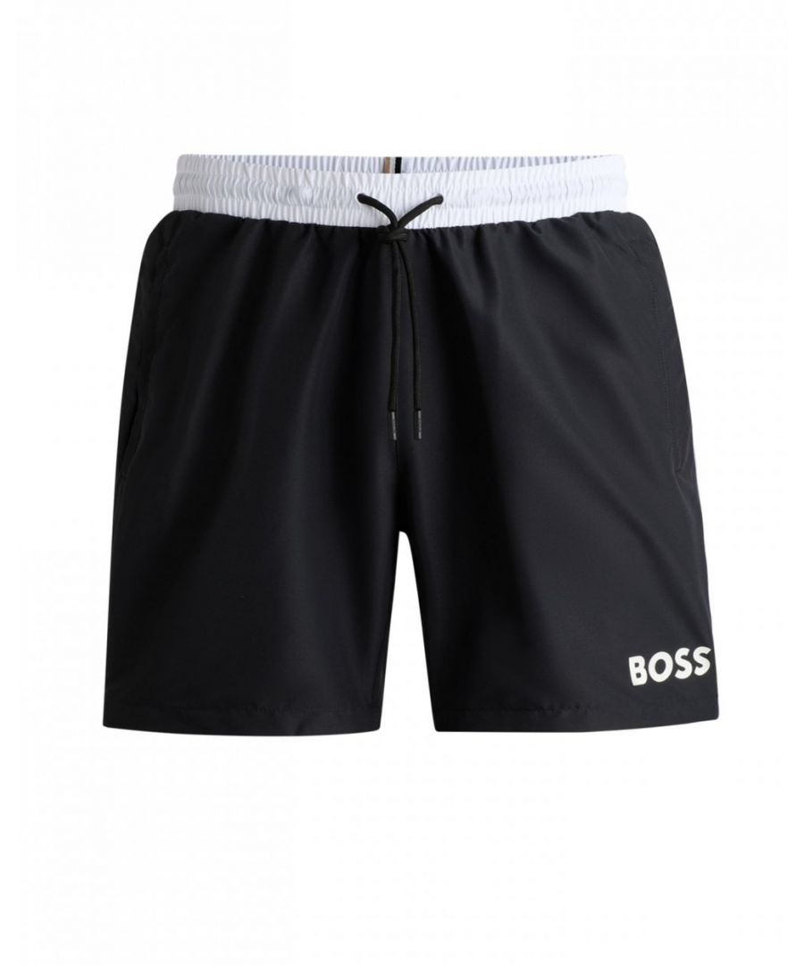 Boss Orange Starfish Mens Swim Shorts NOS - Black - Size Large