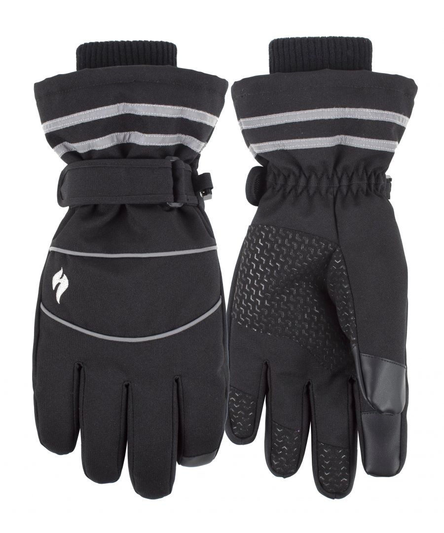HEAT HOLDERS MENS WORKFORCE GLOVESHeat Holders workforce gloves for men feature reflective stripes to make it easier to be visible during late or long work hours. The gloves have accessible adjustable cuffs with straps to help make your hands feel comfortable.They also have palm grips and touch screen fingertips to allow use of touch screen devices. These gloves are made from 100% polyester and are hand wash only. They are available in sizes S/M, M/L, L/XL.Extra Product Details- Reflective Stripes- Ideal for construction workers- Elasticated Cuffs- Palm Grips- Touchscreen Fingertips