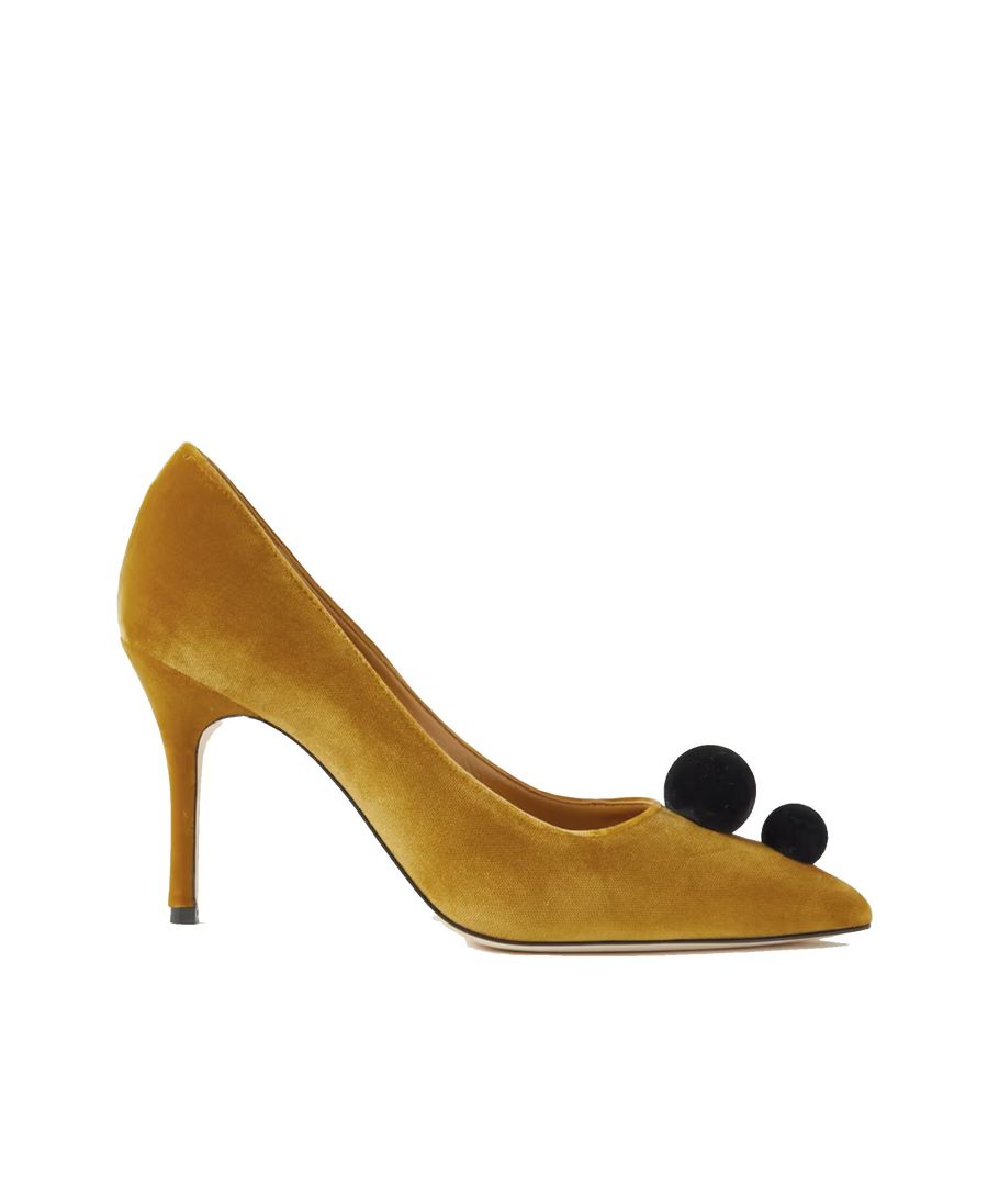 - Composition: 100% calf leather - Suede effect - Leather lining, insole, sole - Pointed toe - Pom-pom details - Branded insole - Heel 11,5 cm / 4,5 in - Made in Italy - MPN 3222198_701 - Gender: WOMEN - Code: SHO OH 2 PM 10 O46 W3 T