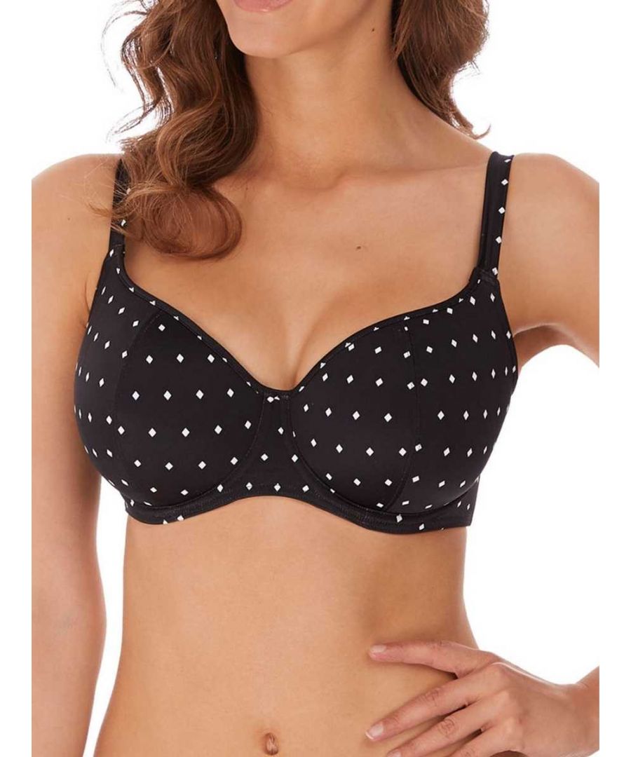 Freya Womens Jewel Cove Sweetheart Bikini Top - Black Nylon - Size 38GG