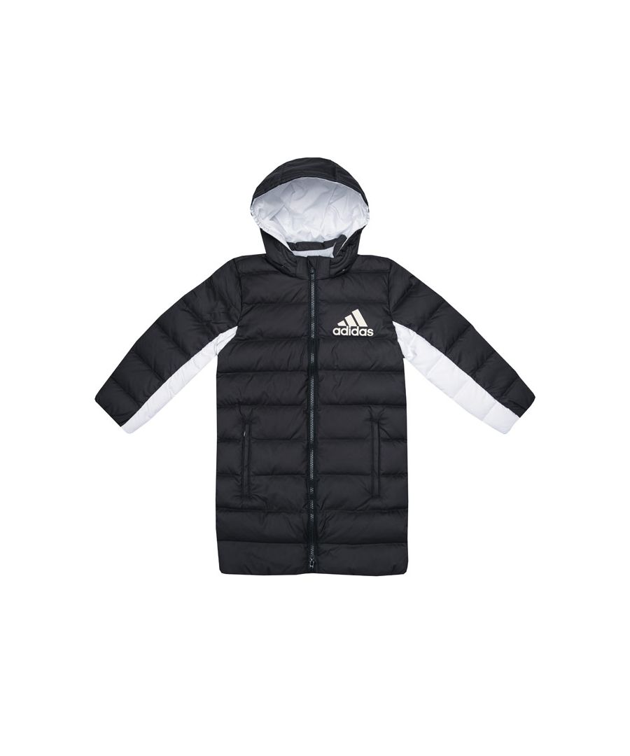 Image for Boy's adidas Junior Long Down Jacket in Black