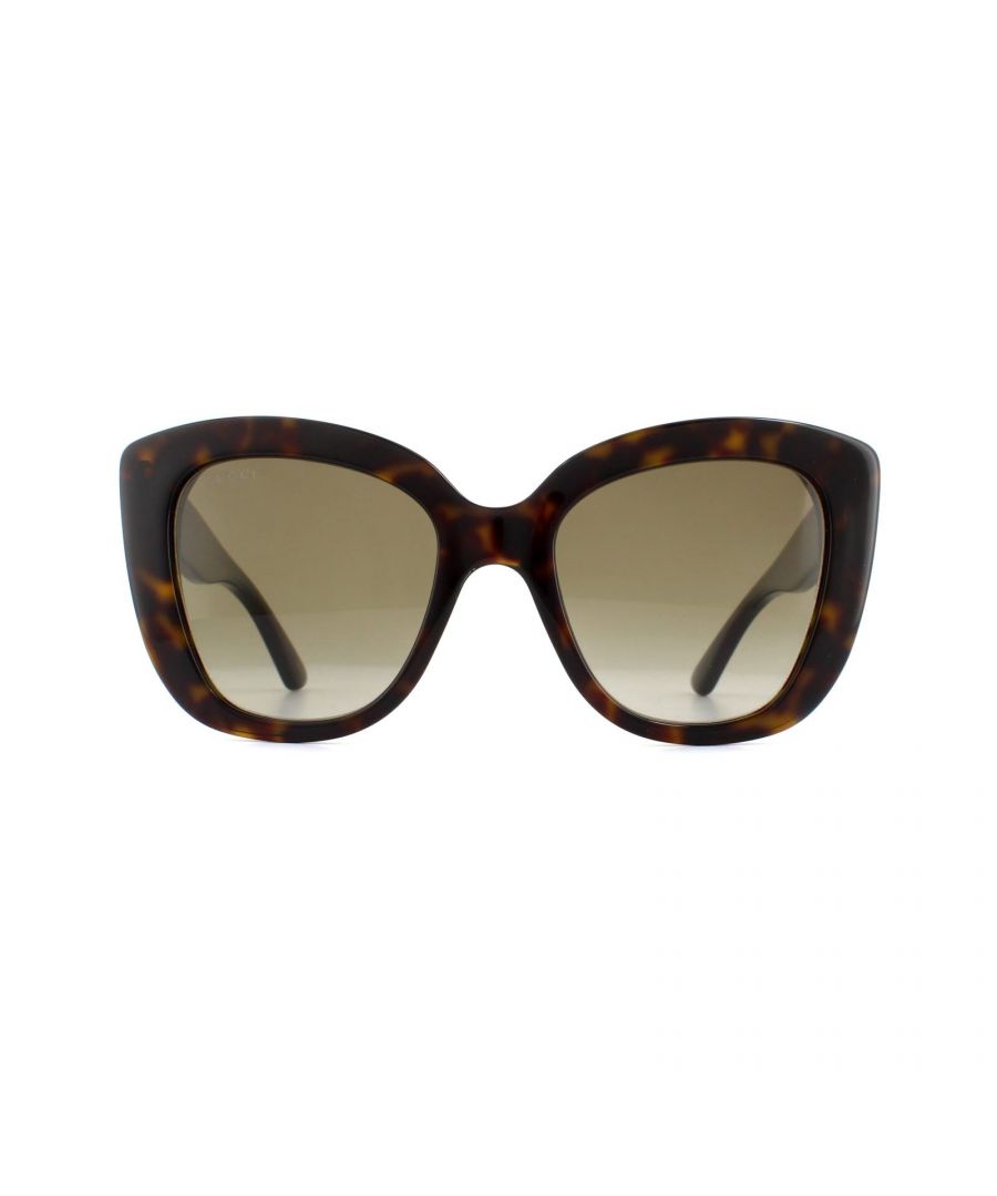 Image for Gucci Cat Eye Womens Havana Brown Gradient Sunglasses