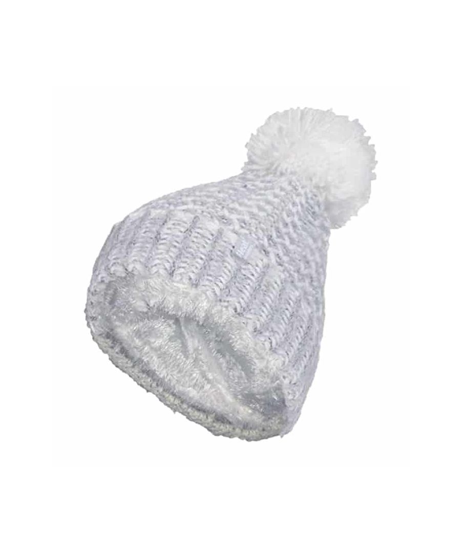 Image for Ladies Fleece Lined Cuffed Thermal Winter Bobble Hat with Pom Pom