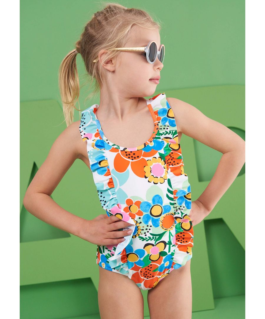 Angel & Rocket Girls Sacha Tropical Swimsuit - Multicolour Nylon - Size 10Y