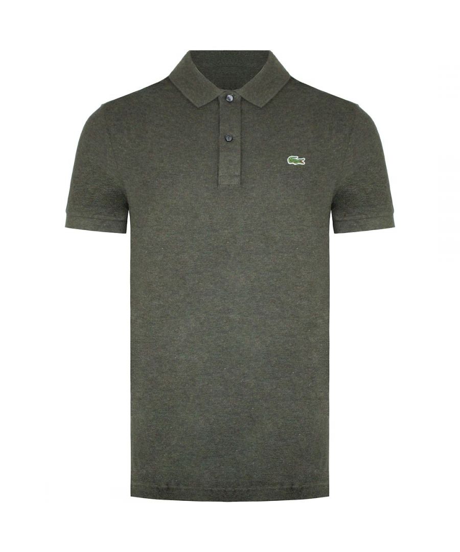 Lacoste Slim Fit Mens Dark Green Polo Shirt - Size Medium