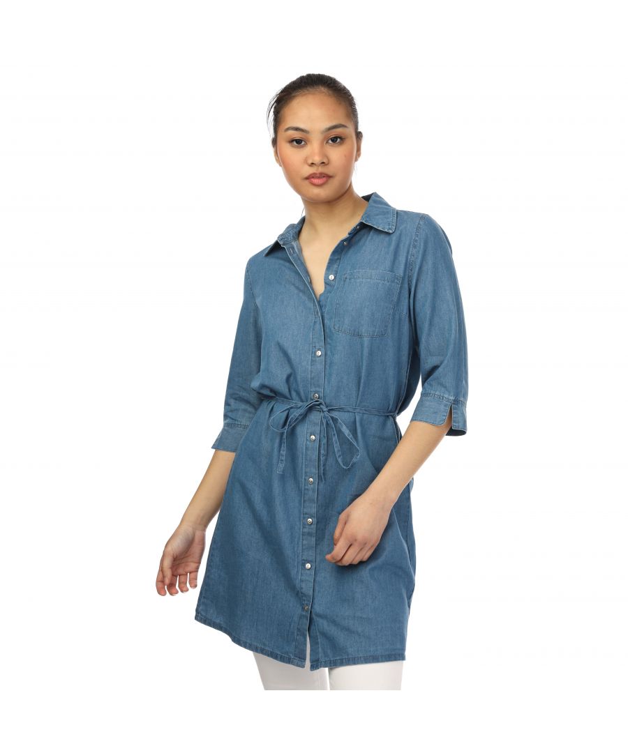only womenss bea shirt dress in denim - blue cotton - size 12 uk