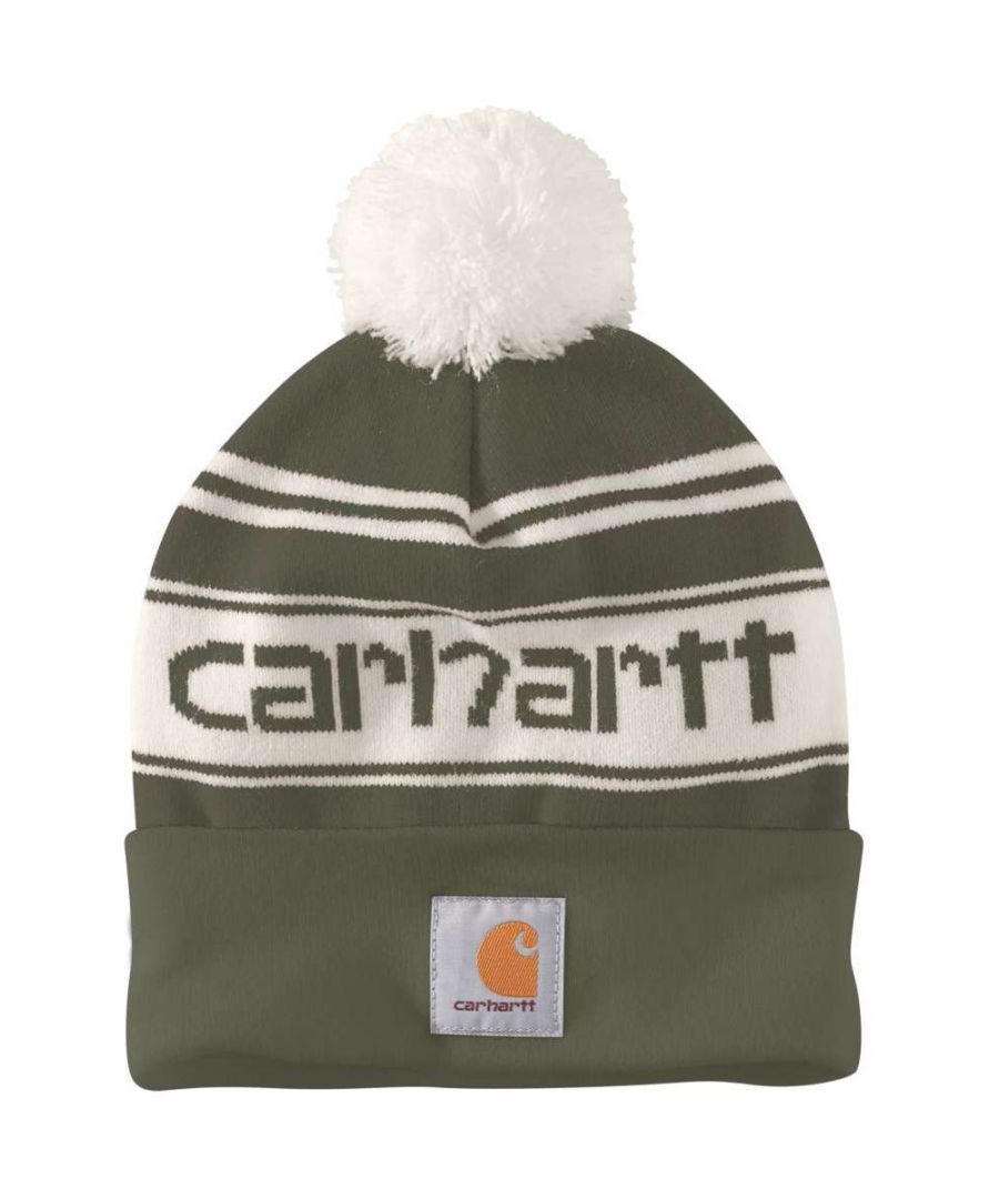 *Sizing Note* Carhartt are more generously sized, you may need to consider dropping down a size from your traditional workwear clothing. 100% Acrylic. Rib knit. Fold-up cuff. Carhartt label on front.