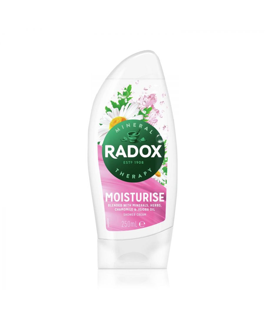 Radox is packed full of natural herbs to provide the sensual stimulation you want, whether it's relaxation, inspiration, or muscle pain relief, Radox has the formulation for you. Radox shower gel fragrance combinations are specially designed to unleash a mood, whether you want to be exotic or refreshed, uplifted or soothed. \n\nRadox Moisturise Shower Gel is an indulgent shower experience that leaves your skin delightfully fragrant, Shower Gel with chamomile and jojoba oil scents inspired by nature's best ingredients, Moisturising Shower Gel that leaves your skin feeling calm and restored.\n\nKey Features :\nRadox Shower Gel is the perfect way to keep your skin hydrated and soft all day long.\nRadox - Nature-Inspired Fragrance!\nFeel fresh and clean all day.\nShower Gel that leaves your body delightfully fragrant.\nIt nourishes and cares for the skin.\nSuitable for all skin types.\n\nHow to use: Apply when showering or bathing. Apply to the skin all over your body, then wash off with hot water. Suitable for everyday use.\n\nSafety Warnings: Avoid contact with eyes. If eye contact occurs, rinse well with water. If rash or irritation occurs, discontinue use.
