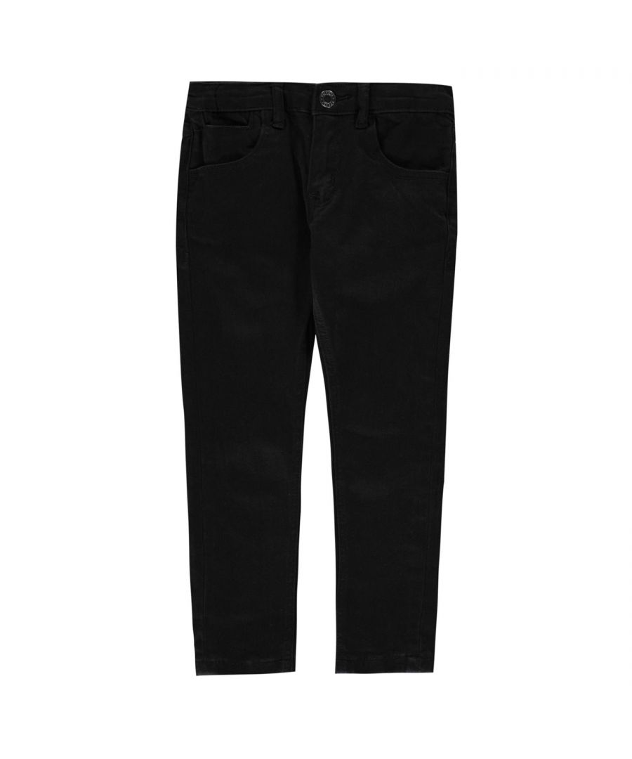 Firetrap Skinny Jeans Boys - Add to your little ones wardrobe with the Firetrap Skinny Jeans. Crafted with a bonded waistband, belt loops and a 5 pocket design, this piece features a zip fly closure for a classic look. Complete to a skinny fit, these jeans are finished with Firetrap branding and would make a welcome addition to your boys every day collection. You do not want to miss out on these essential jeans, perfect for everyday casual attire.  > Boys jeans > Skinny fit > 5 pocket design > Regular fit > True to size > Soft material > Breathable > Lightweight > Zip fly closure > Firetrap branding > 98% cotton 2% elastane > Machine washable