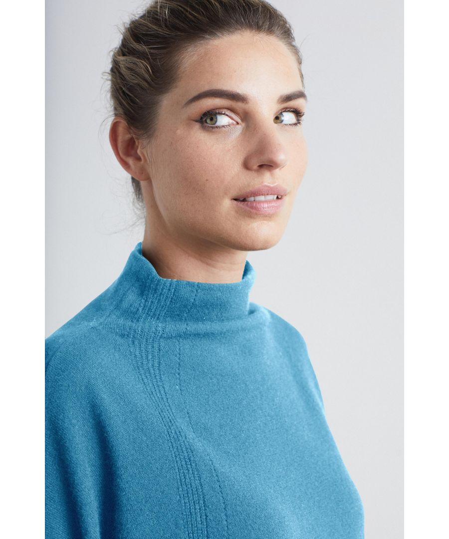 Lofty light and perfect for adding warmth without adding bulk. Our batwing sweater is easy and relaxed with a flattering relaxed body, slim sleeve and pretty pointelle detail to the shoulders.
