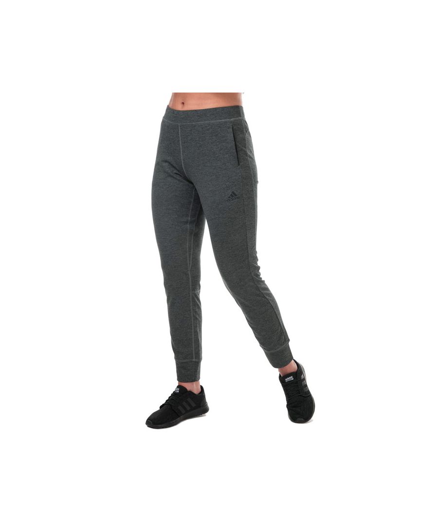 adidas Womenss Believe This Jog Pants in Black Marl - Size 18 UK