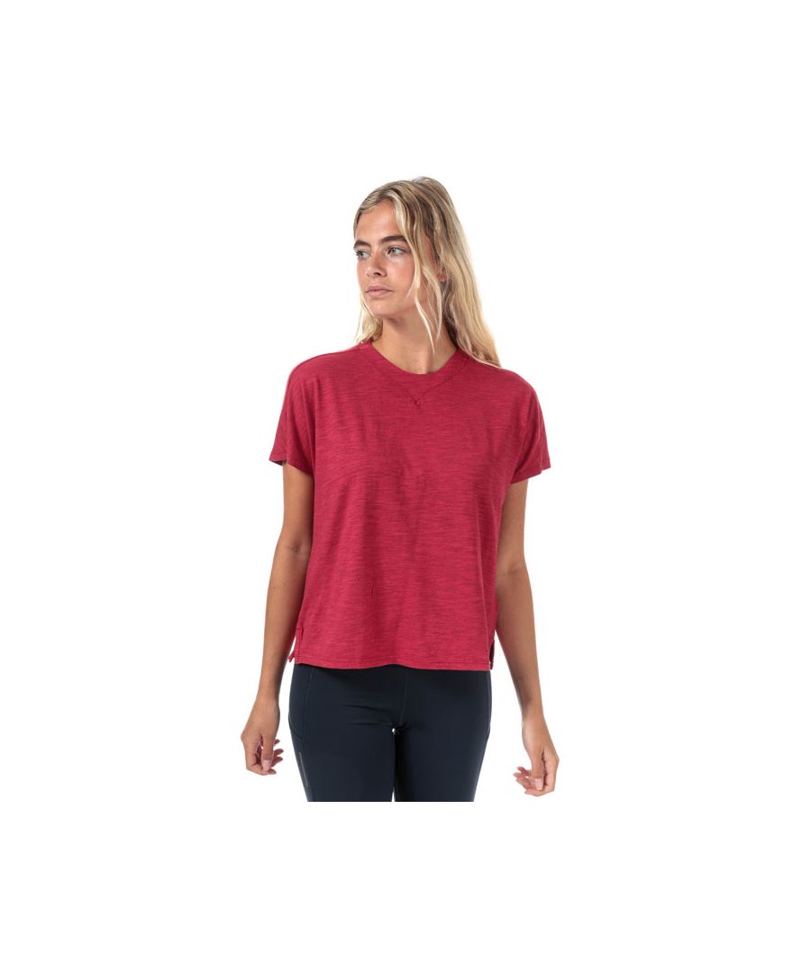adidas Womenss ID Winners AtT-Shirttude T-Shirt in Burgundy - Red Cotton - Size 2 UK