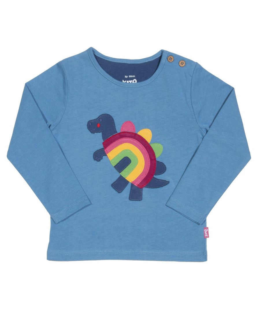 Kite Clothing Girls Rainbow-Saurus T-Shirt - Blue Cotton - Size 9-12M