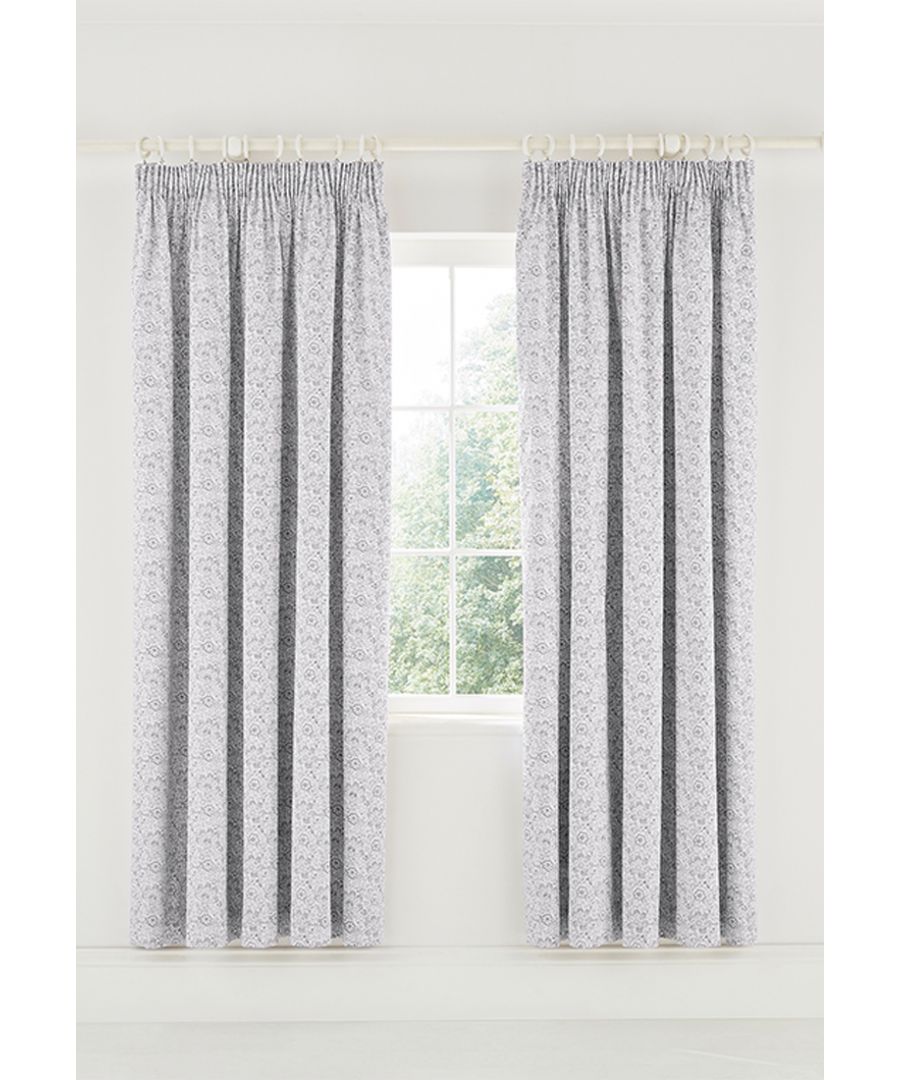 Complete the room by teaming with the matching Mirabel curtains. Fully Lined, Made in Pakistan.