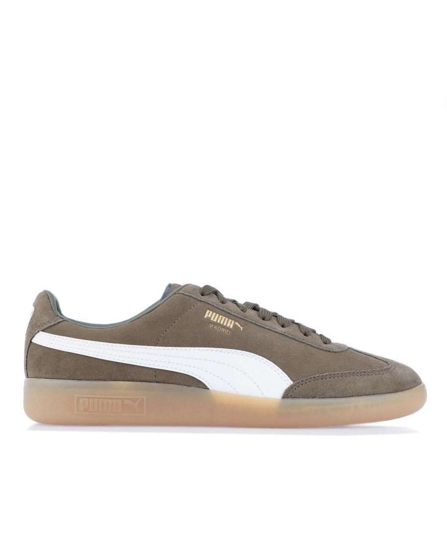 Mens Puma Madrid SD Trainers in green- white.- Suede upper with leather overlays.- Lace fastening.- Suede tongue.- Leather PUMA Formstrip.- Madrid branding on quarter.- EVA midsole.- Rubber outsole.- Suede Upper  Textile Lining  Synthetic Sole.- Ref: 38435605
