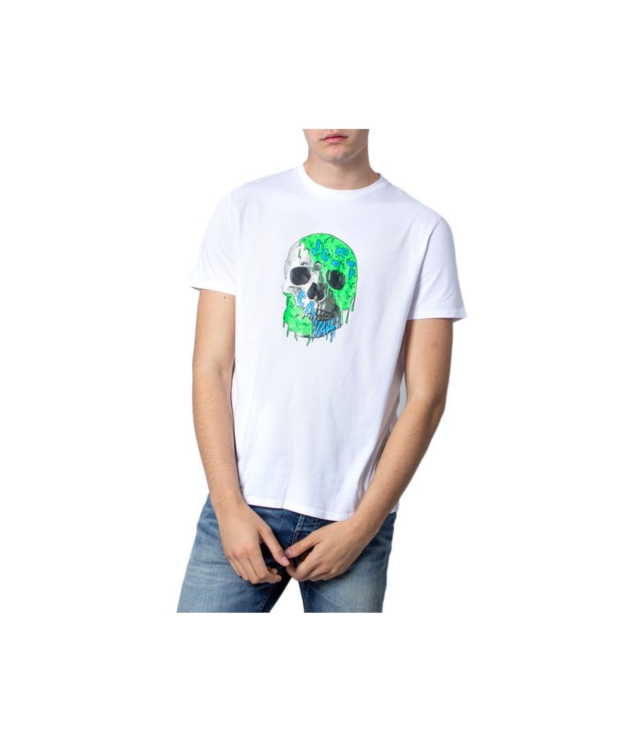 Image for Just Cavalli Painted Skull White T-Shirt