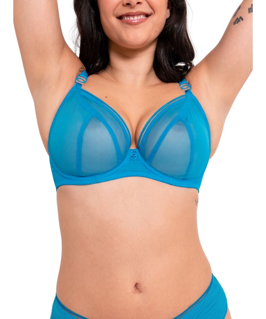 Curvy Kate Womens Lifestyle Plunge Bra - Blue Polyamide - Size 34D