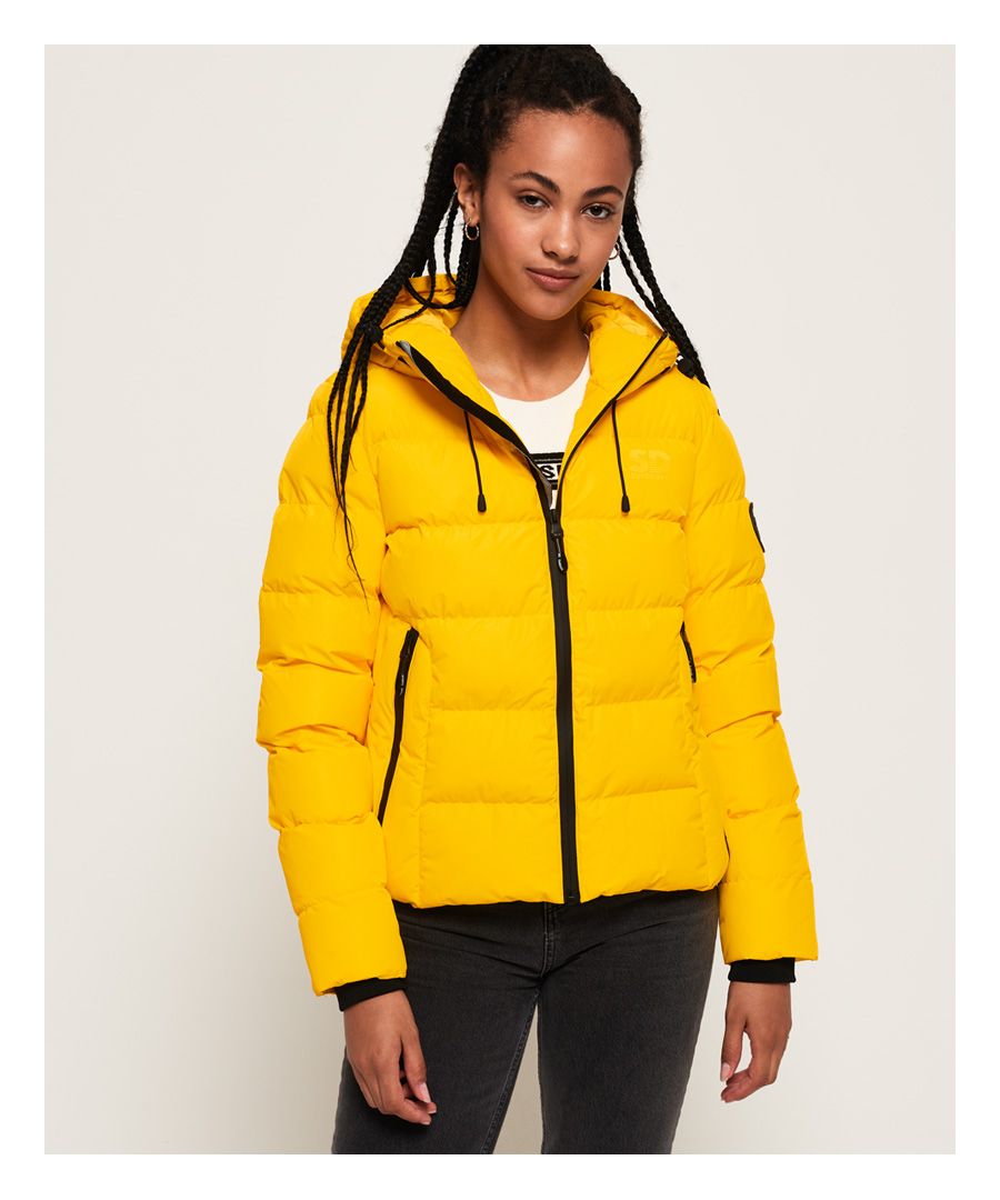 Superdry Womens Spirit Puffer Icon Jacket - Yellow - Size 14 UK