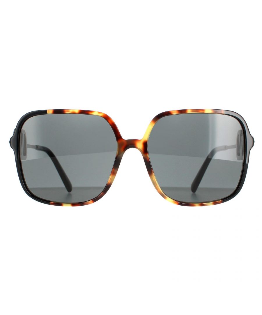 Valentino Square Womens Havana Black Gradient Grey VA4101  VA4101 are a elegant square style crafted from lightweight acetate. The integrated nose pads and plastic temple tips provide all day comfort. Valentino logo features on the slender temples for brand authenticity