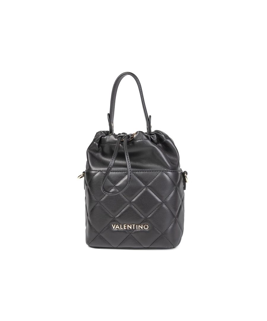 Womens black Valentino Bags ocarina handbag, manufactured with polyurethane. Featuring: twin handle options, drawstring closure, internal zip section, branded dust bag and gold hardware.