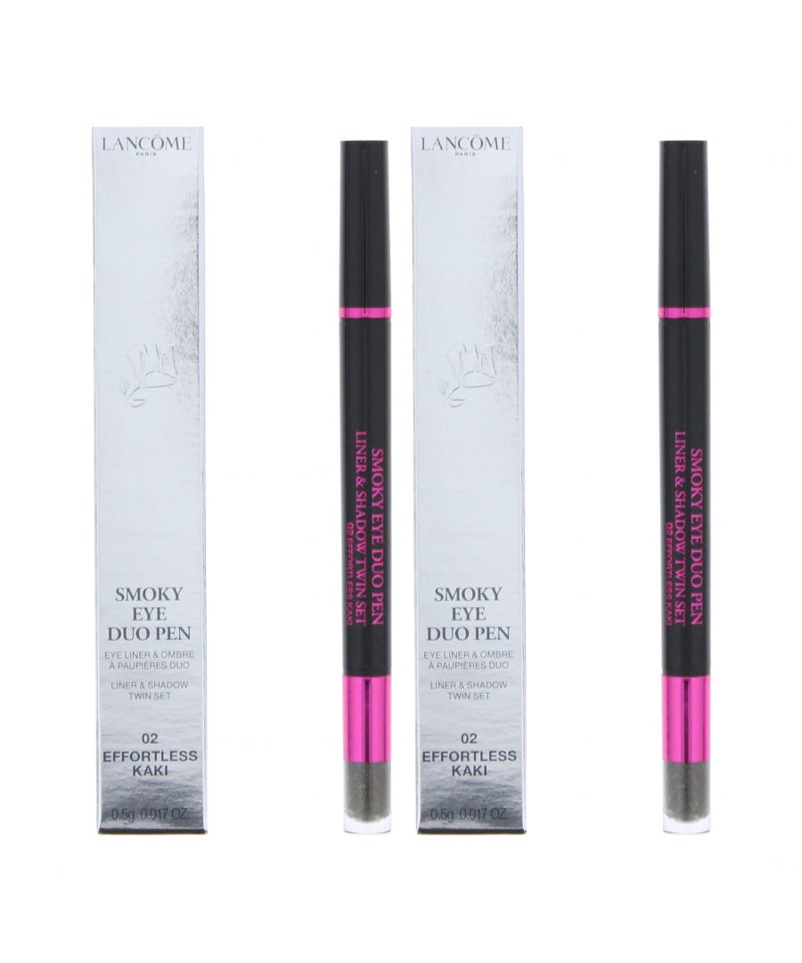 Lancome Womens Smoky Eye Duo Pen Liner & Shadow Twin Set 0.5g - 02 Effortless Kaki x 2 - NA - One Size