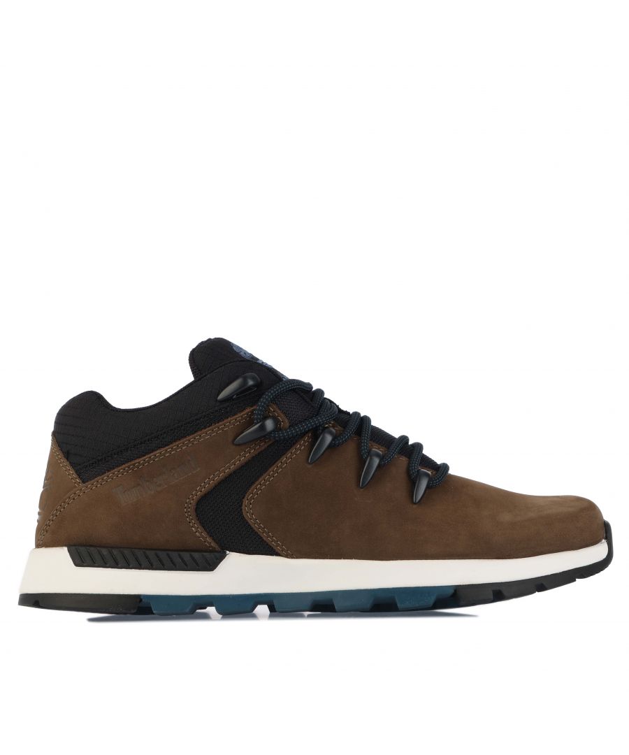 Mens Timberland Sprint Trekker Super Oxford Trainers in brown.- Premium nubuck leather upper.- Lace up fastening.- Lightweight and breathable OrthoLite® footbed. - Durable ReBOTL™ fabric lining.- Midsole of compression-molded EVA-blend foam.- Rubber rand.- Durable rubber lug outsole.- Ref:A5VR49011