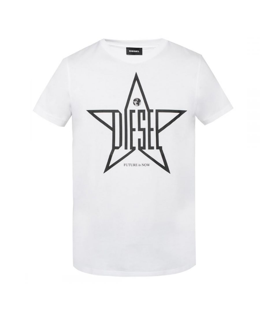 Image for Diesel T-Diego Star Print Logo T-Shirt - White
