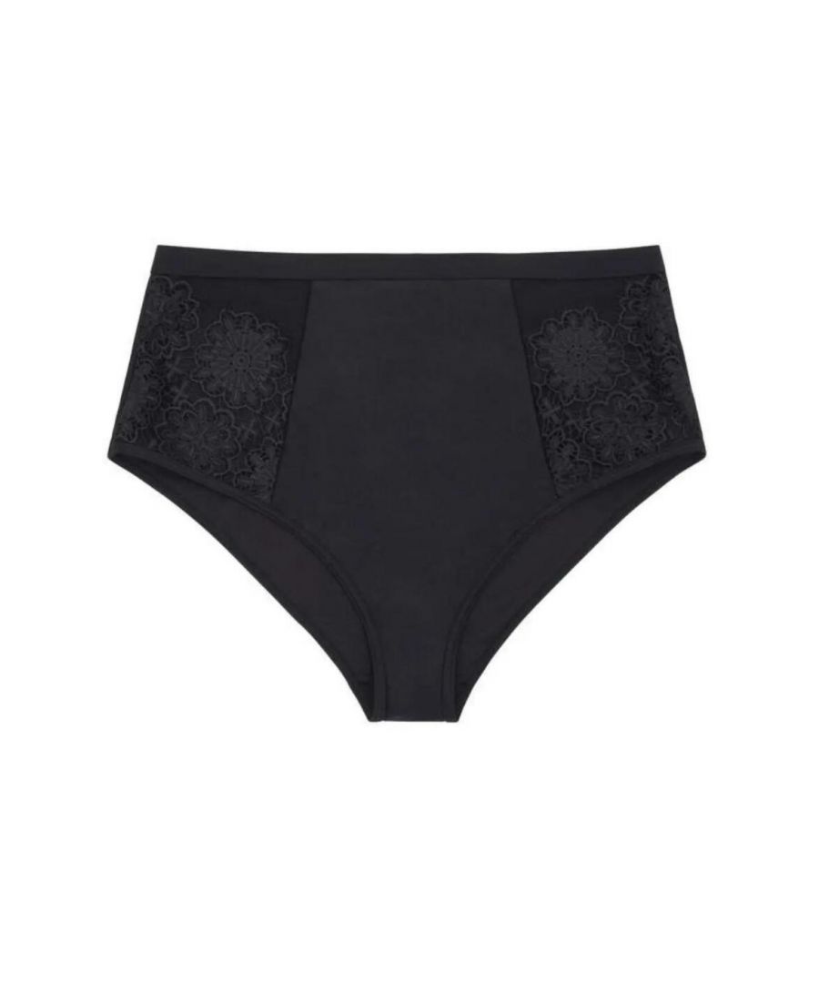 Playful Promises Womens Hunter McGrady Black Lace Panelled Bikini Bottom - Size 5XL