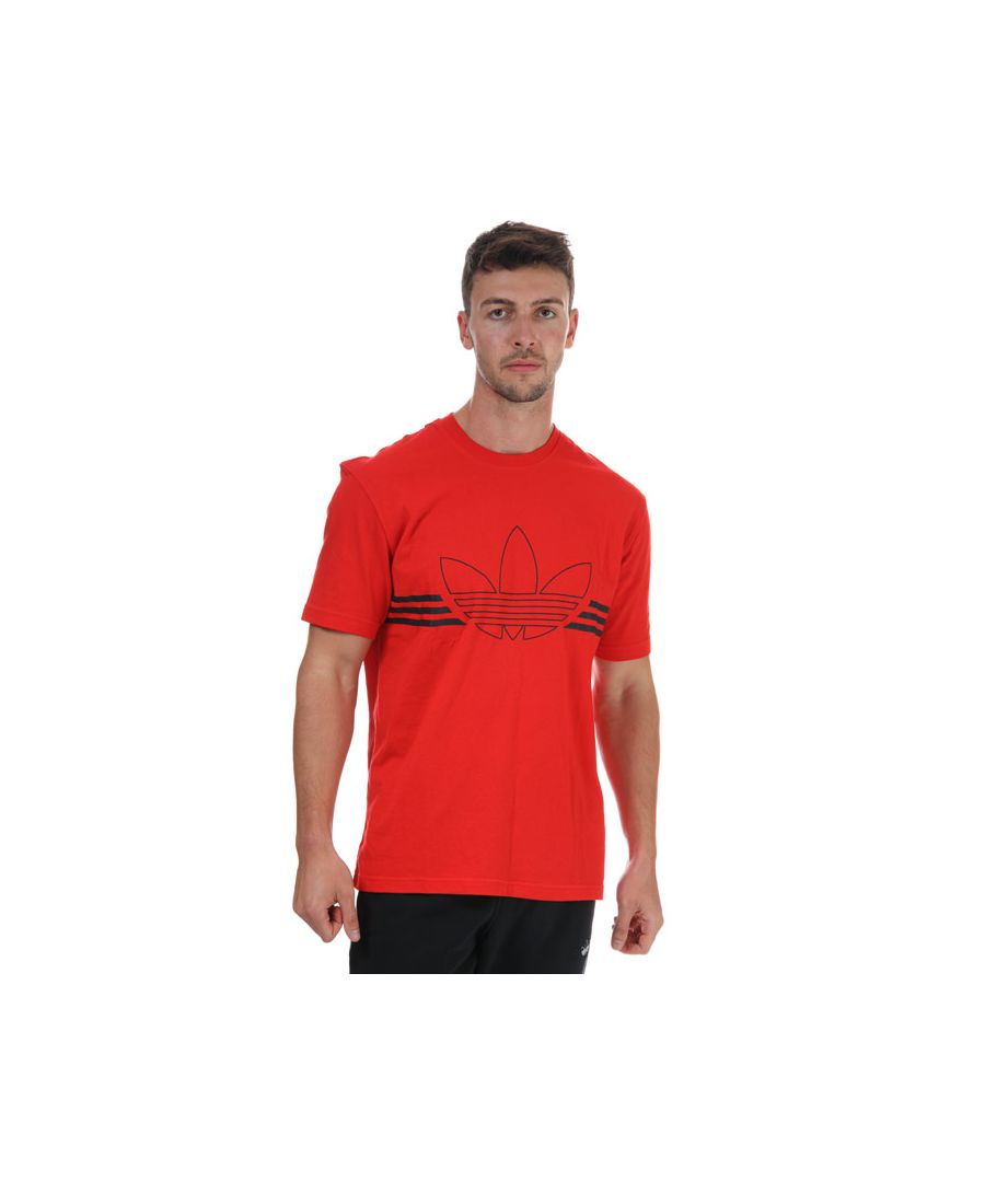 Men's adidas Originals Outline Trefoil T-Shirt in Red