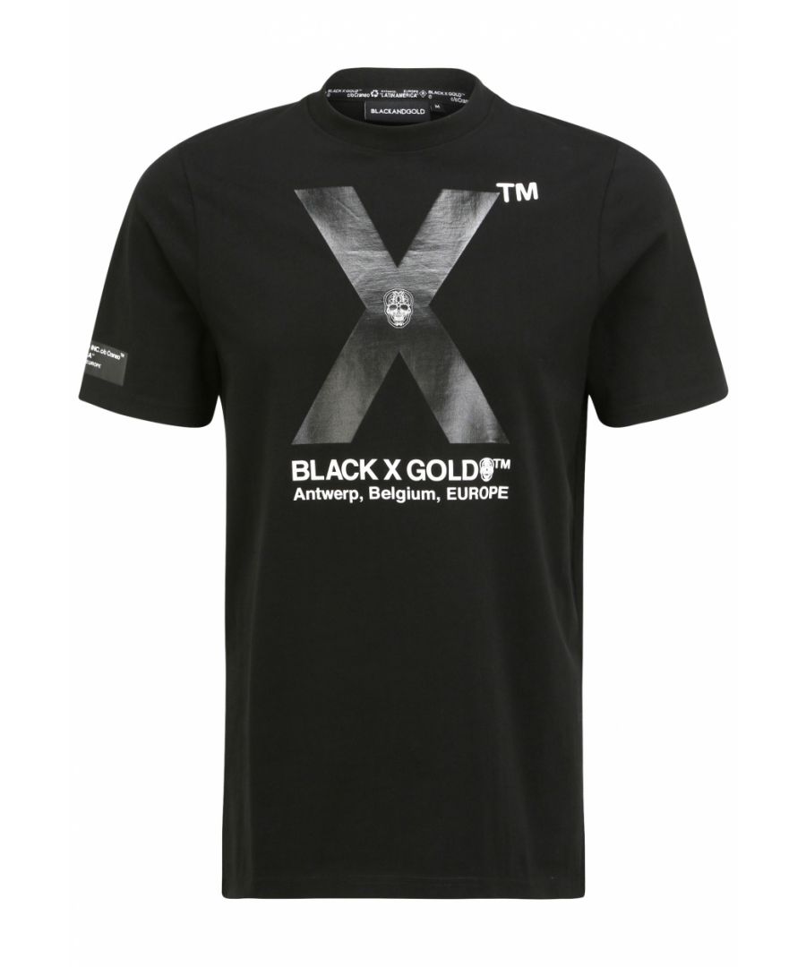 T-shirt met korte mouwen in wit en zwart met authentieke Black and Gold Utility-collectie 