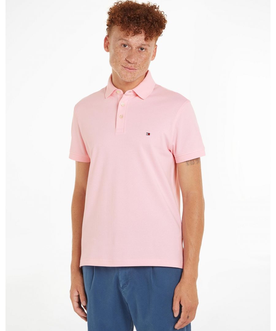 Tommy Hilfiger Core 1985 Slim Mens Polo Shirt - Pink - Size Large