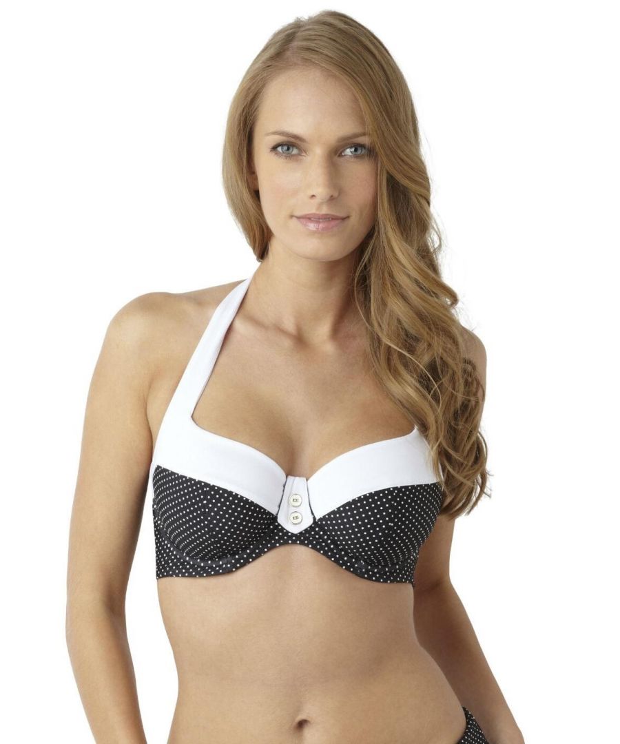 Panache Womens Britt Halterneck Bikini Top - Black - Size 30D