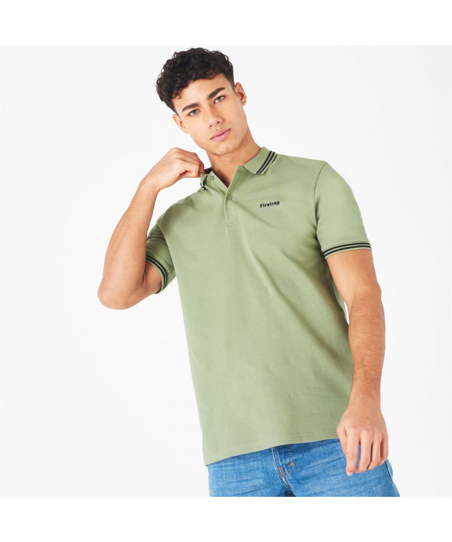 Firetrap Lazer Polo Shirt - Update your casual collection with the Lazer Polo Shirt from Firetrap. Featuring a 2 button placket, ribbed trims, and contrasting details, this piece makes the perfect addition to your off-duty wardrobe. Design is complete with Firetrap branding for a fresh urban look.   >Men's Polo Shirt  >Short Sleeves  >Fold Over Collar  >2 Button Placket  >Contrasting Tipping  >Split Hem  >Ribbed Trims  >Embroidered Logo  >Firetrap Branding  >65% Cotton, 35% Polyester  >Machine Washable (according to care label)  >Keep Away From Fire