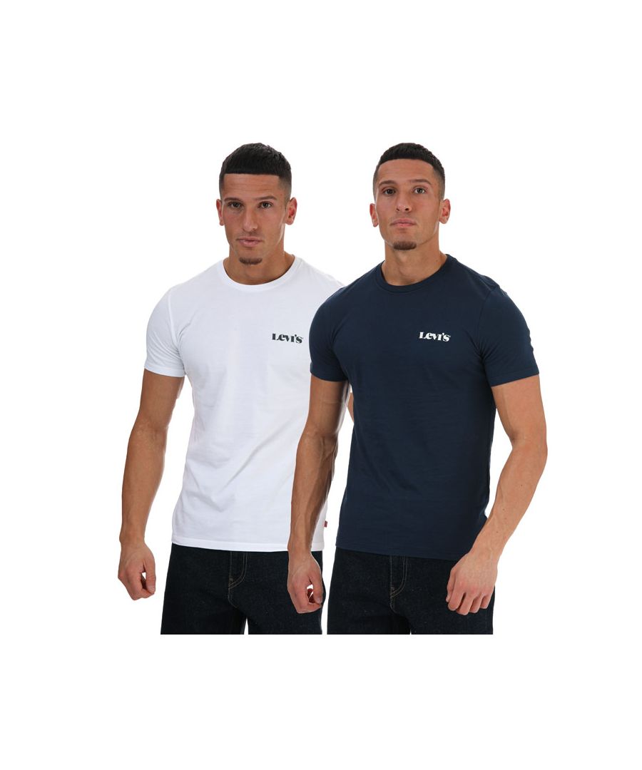 Men's Levi's 2 Pack Graphic Crew Neck T- Shirts in navy- white. – Crew neck. – Short sleeves. – Levi's logo at chest. – Two pack. – Regular fit. – 100% Cotton. Machine wash at 30 degrees. – Ref: 796810012
