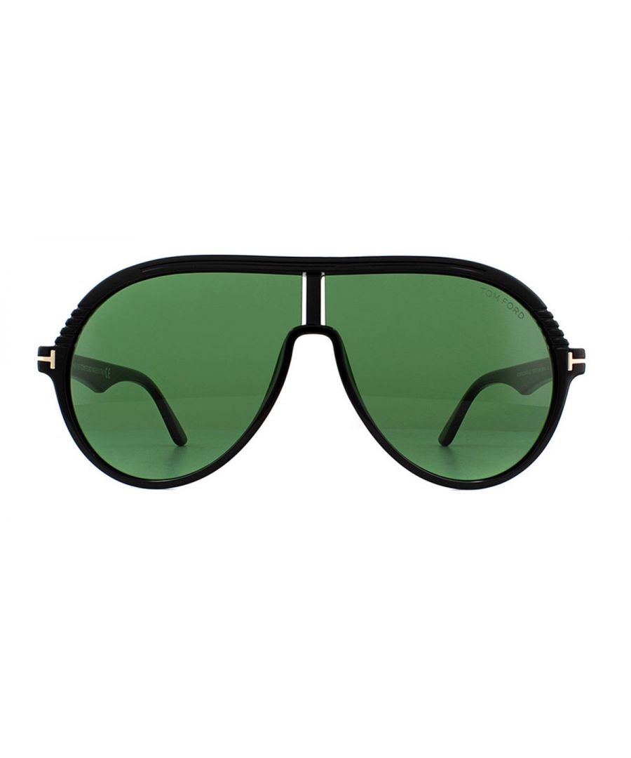 Tom Ford zonnebril 0647 Montgomery 01N Shiny Black Green zijn een grote pilootstijl met een echte retro vintage look. Vleugelde tempels en gegroefde voor tempelontwerp voegt een aantal echt stijlvolle details toe aan deze gewaagde statement zonnebrillen