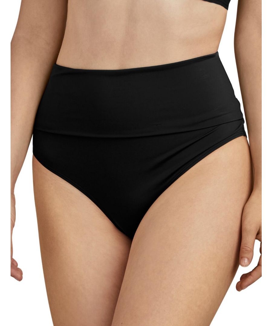 Aubade Womens TS24 La Plage Ensoleillee High Waisted Bikini Brief - Black Elastane - Size 10 UK