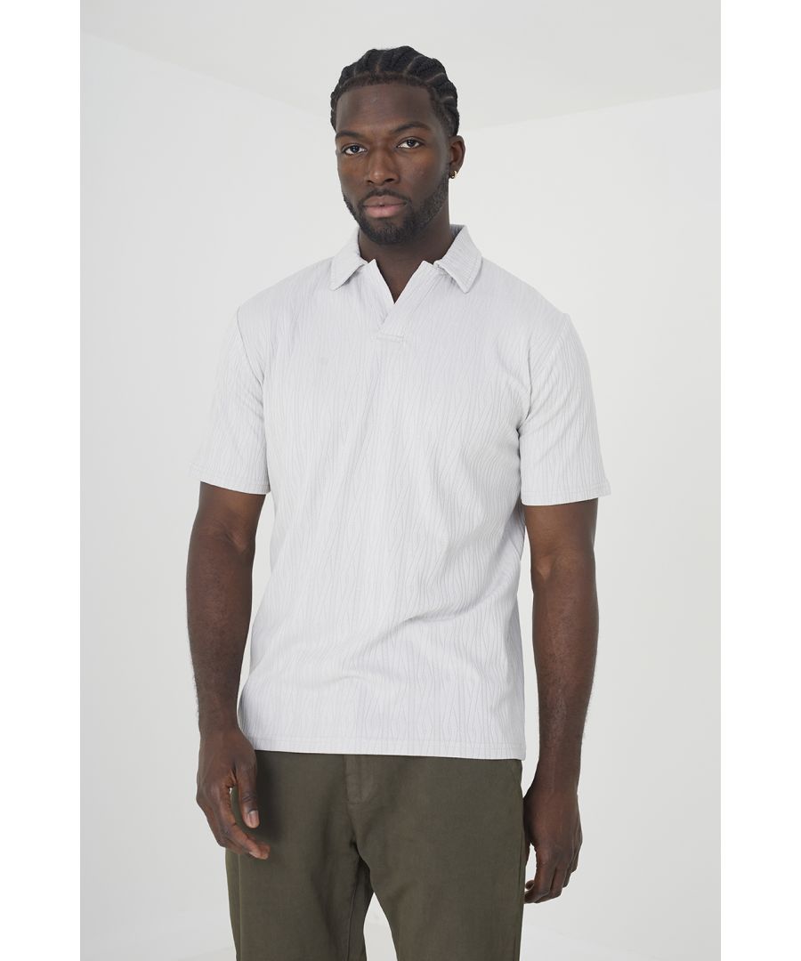 Brave Soul Mens Grey Trophy Neck Polo - Size X-Large