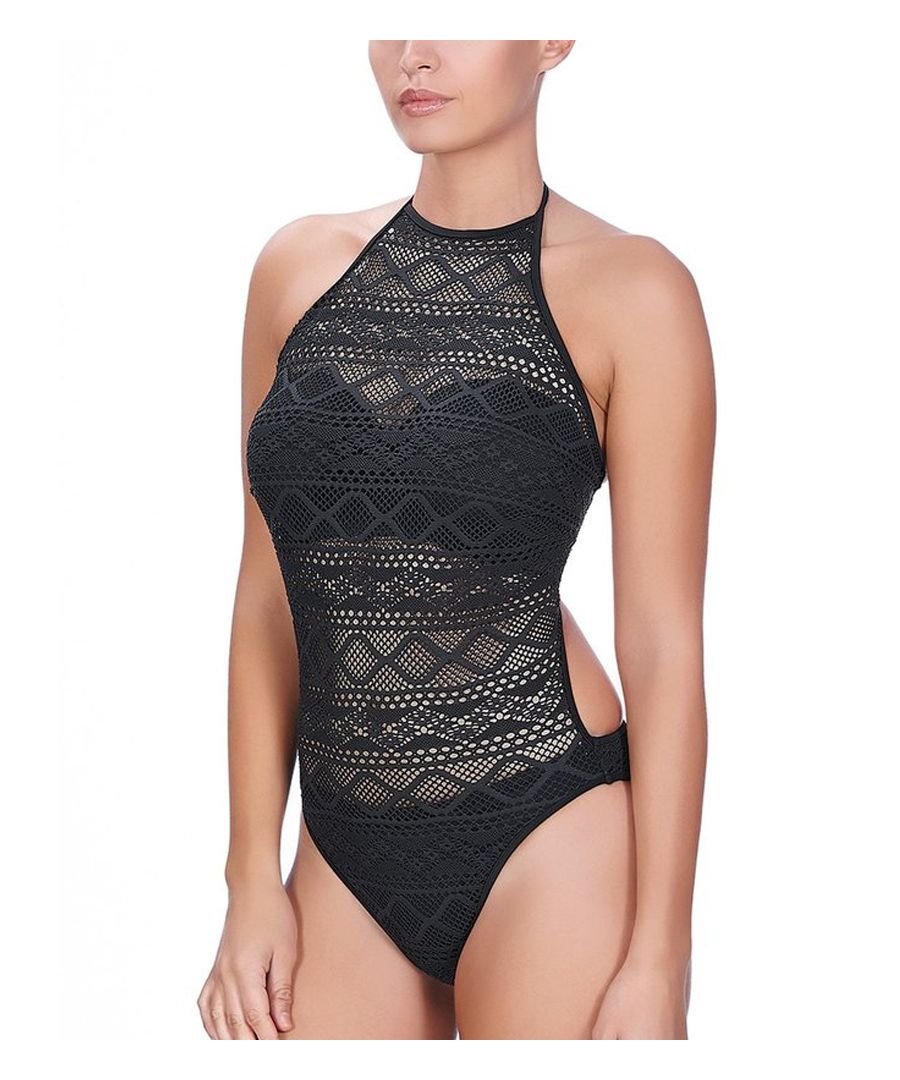 Freya Womens Sundance High Neck Swimsuit - Black Polyamide - Size 32D